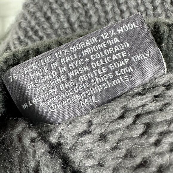 Wooden Ships Camo Pullover Sweater Wool Mohair Blend Soft Thick Knit Size M/L - Picture 8 of 8